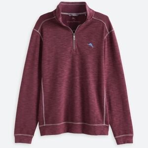 Tommy Bahama Men's Tobago Bay Half Zip Burgundy Sweatshirt Sweater Men's Sz 3XLB